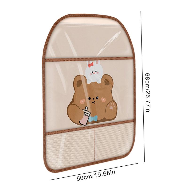 Organizator de scaune de mașină Protector de husă pentru scaunul din spate cu desene animate pentru copii Covoraș anti lovitură impermeabil pentru organizarea tampon de protecție anti-murdărie