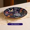 1pc Thickened Ceramic Plates Household Exquisite Noodle Bowls Chinese Ceramic Fruit Salad Plates Kitchen Tableware Accessories