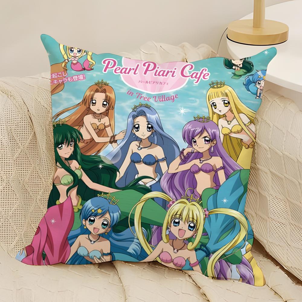 Comic Anime M-Mermaid Melody Pichi Pichi Pitch 5 Pillow Case Natural Linen Double-Sided Printing Sofa Home Decor Cushion Cover