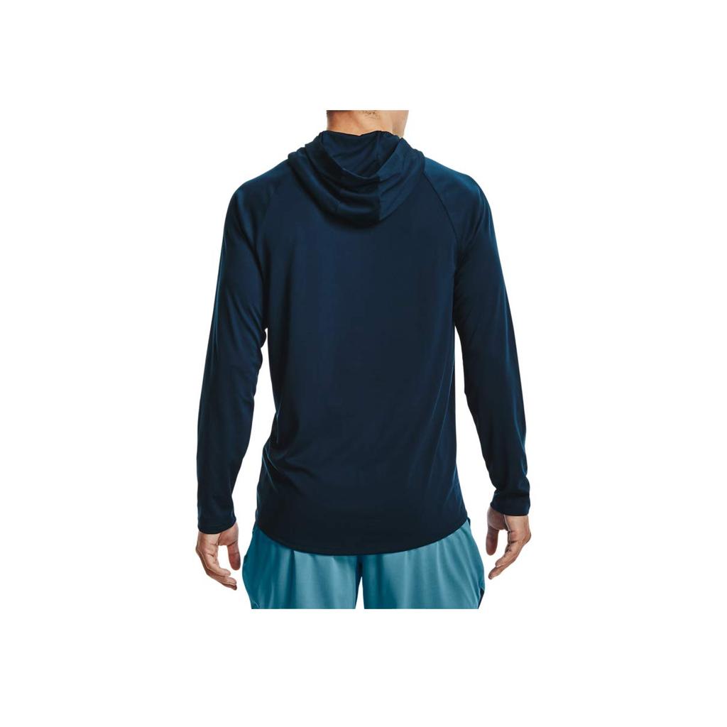 Under Armour Tech 2.0 Hooded Pullover Comfortable Long Sleeve Sweatshirt Men Sweatshirt Academy-Blue Modern-Gray 1328703-409