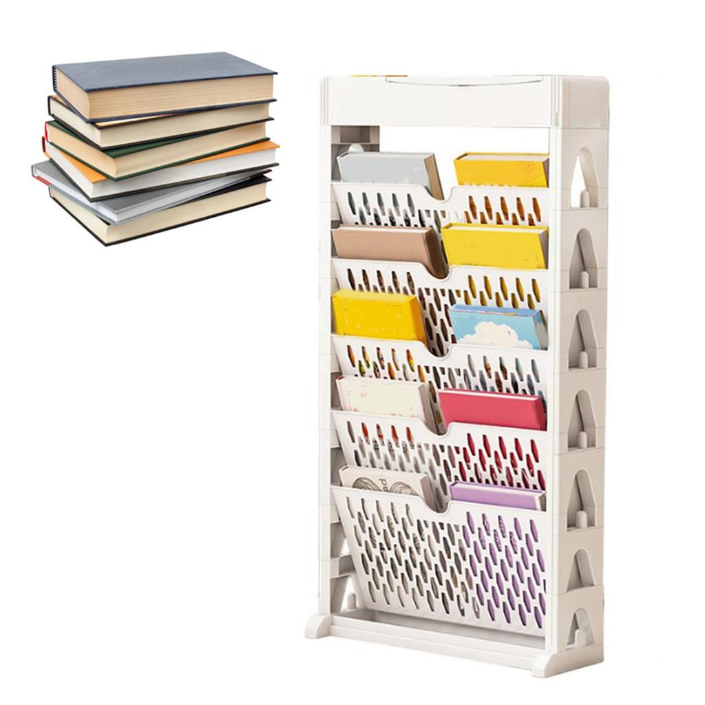 Bookshelf Multipurpose Simple Style Large Capacity Single Row Space Saving Multilayer Book Storage