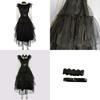Addams Family Wednesday Costume Anime Ball Women Uniform Outfit Dress Suit