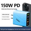 150W Mecha-Style Five-Port Smart Fast Charger with USB+PD