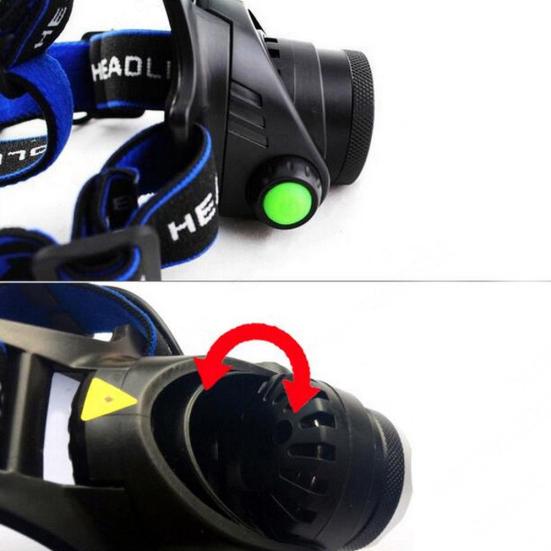 Portable Dual LEDs Zoom White + UV Light Headlamp Battery Powered Blacklight