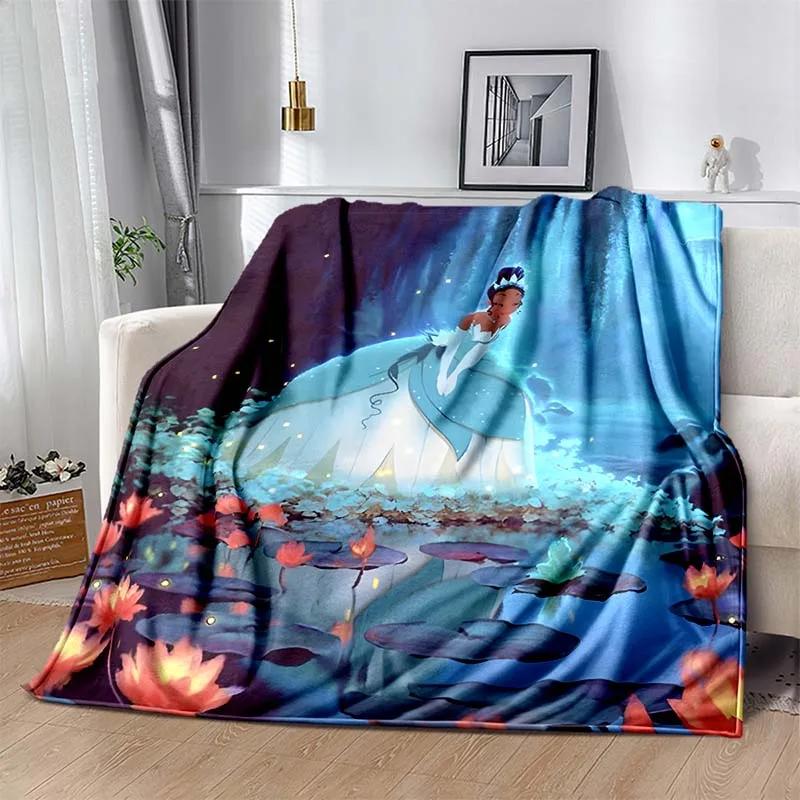 Soft Princess and The Frog Warm Blanket Fluffy Children and Adults Sofa Plush Bedspread Throw Blanket for Sofa Bed