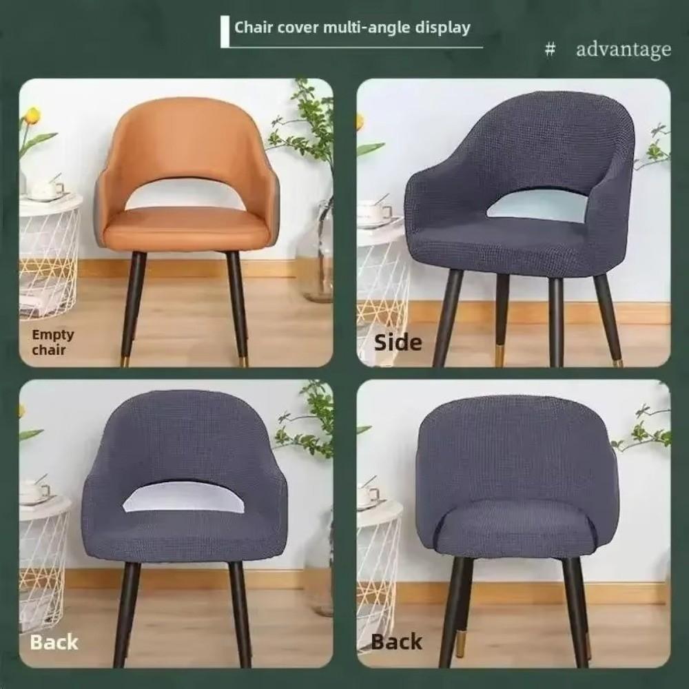 Elastic Curved Chair Covers Jacquard Dining Chair Covers Arc Armchair Covers  For Home Living Room