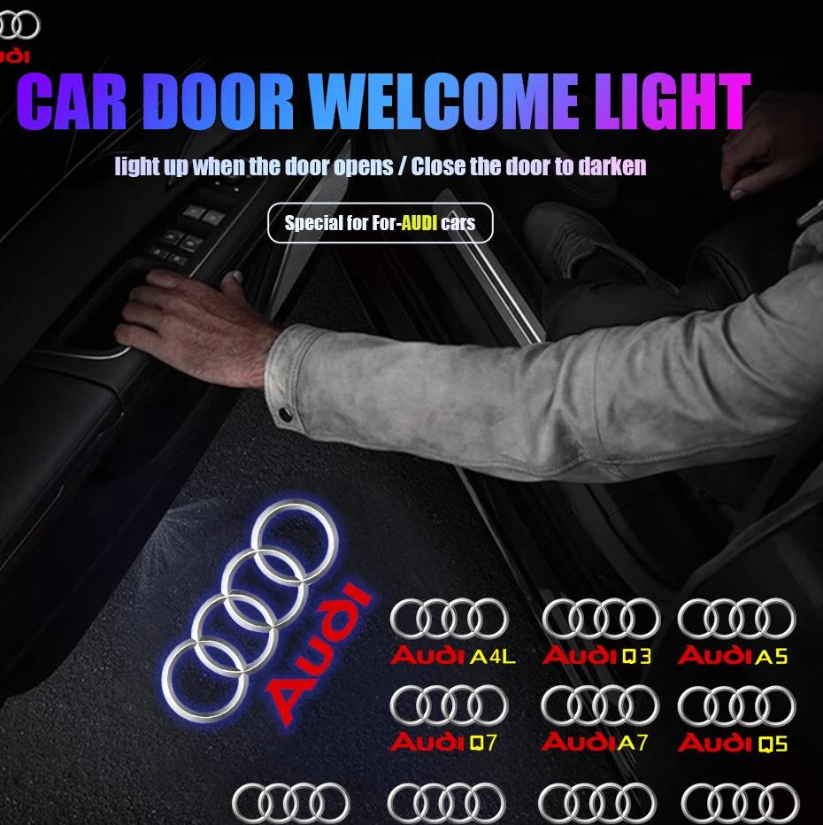 2Pcs HD Car Door Projector Laser Lamp Car Door Welcome Light For Hot Sline Q3 A5 A7 A3 Q5 Q7 A4L RS Quattro S3 S4 S6 S5 S7 S8