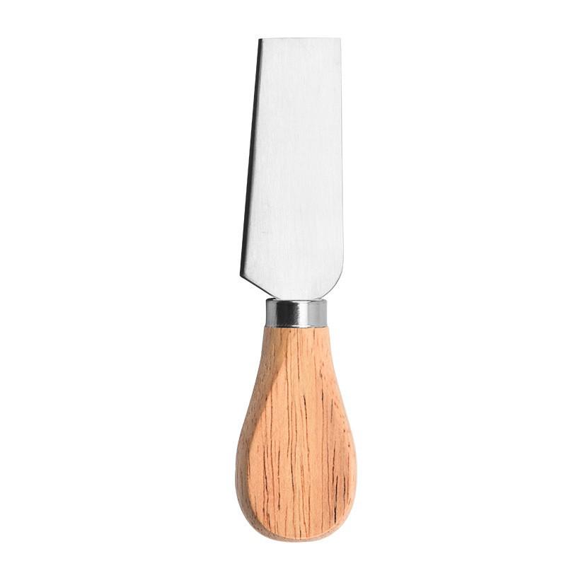 Stainless Steel Cheese Knife & Cutter Set (6 pcs) with Wooden Handles - Includes Butter & Pizza Cutters, Baking Tools