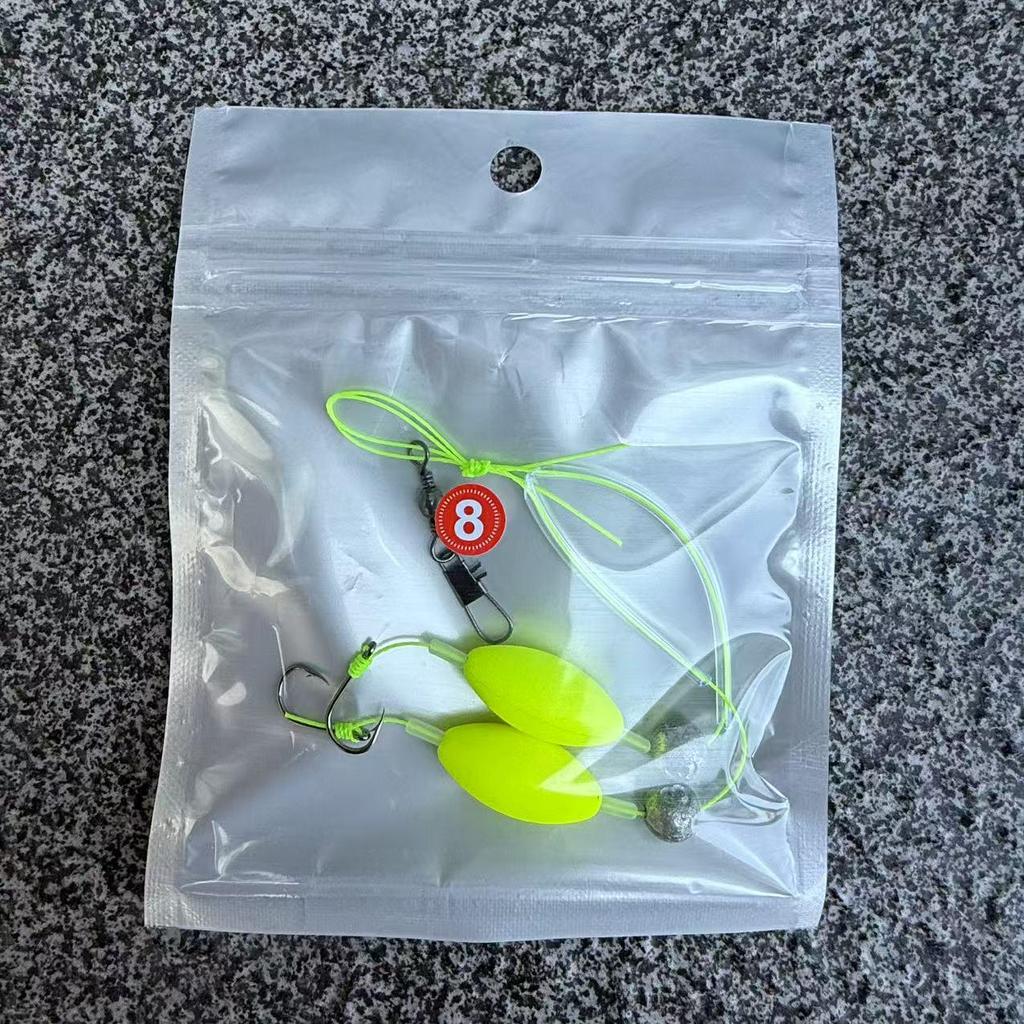 Doppelhaken Anti-Tangle Angelmontage mit Auftrieb für Marmorkarpfen