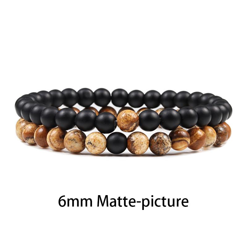 New Design Set Bracelet Couples Natural Stone Bracelets Tiger Eye Beaded Yoga Bracelets for Men Women Elastic Rope Jewelry