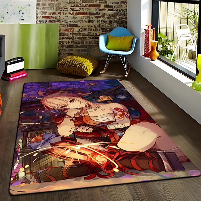 Anime Genshin Carpets Living Room Decoration Bedroom Parlor Tea Table Area Rug Mat Soft Flannel Large Rugs and Baby Gift Carpet