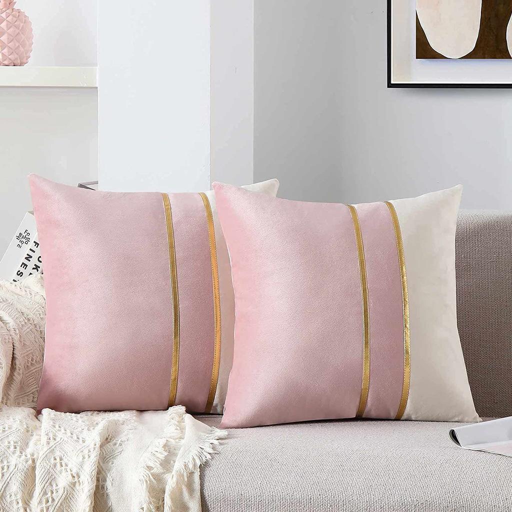Bettkissen Nordischer Leichter Luxusstil Kissenbezug Goldene Steppung Kissen Auto Sofa Lendenstütze