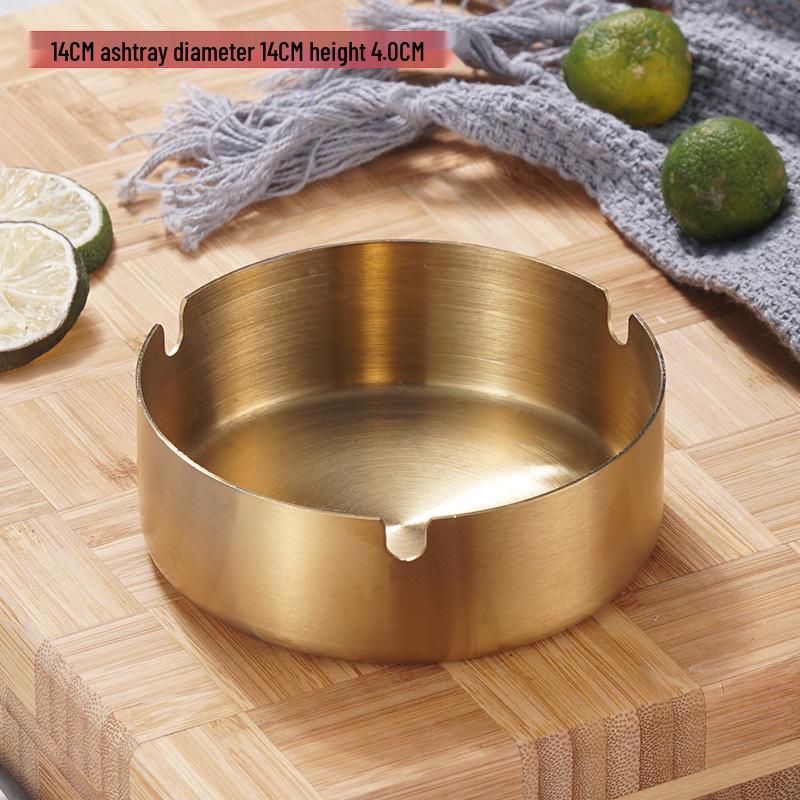 Windproof Stainless Steel Ashtray - Drop-Resistant, Ideal for Home, Internet Cafes, Hotels, and Creative Gifts