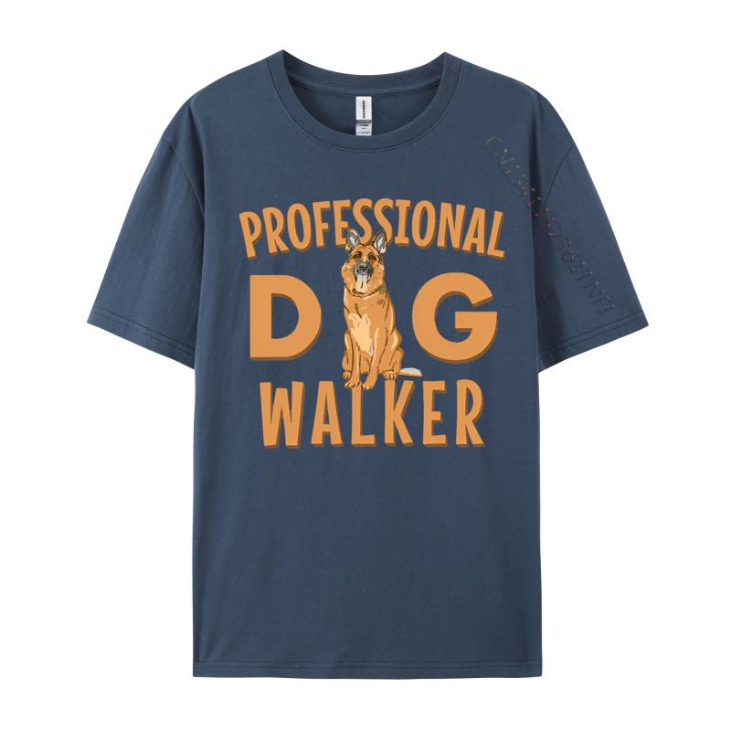 Mens Tshirt Professional Dog Walker Cute German TShirt Oversized Clothes Cotton Pritned Tshirt Black Graphic T Shirts