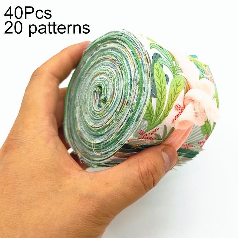 

40 шт. Хлопок Ручная работа DIY Ткани Шитье Скрапбукинг Твилль Принт Рукоделие Зеленая Ткань Текстиль Пэчворк Арткрафт Ткань 6.3*50cm