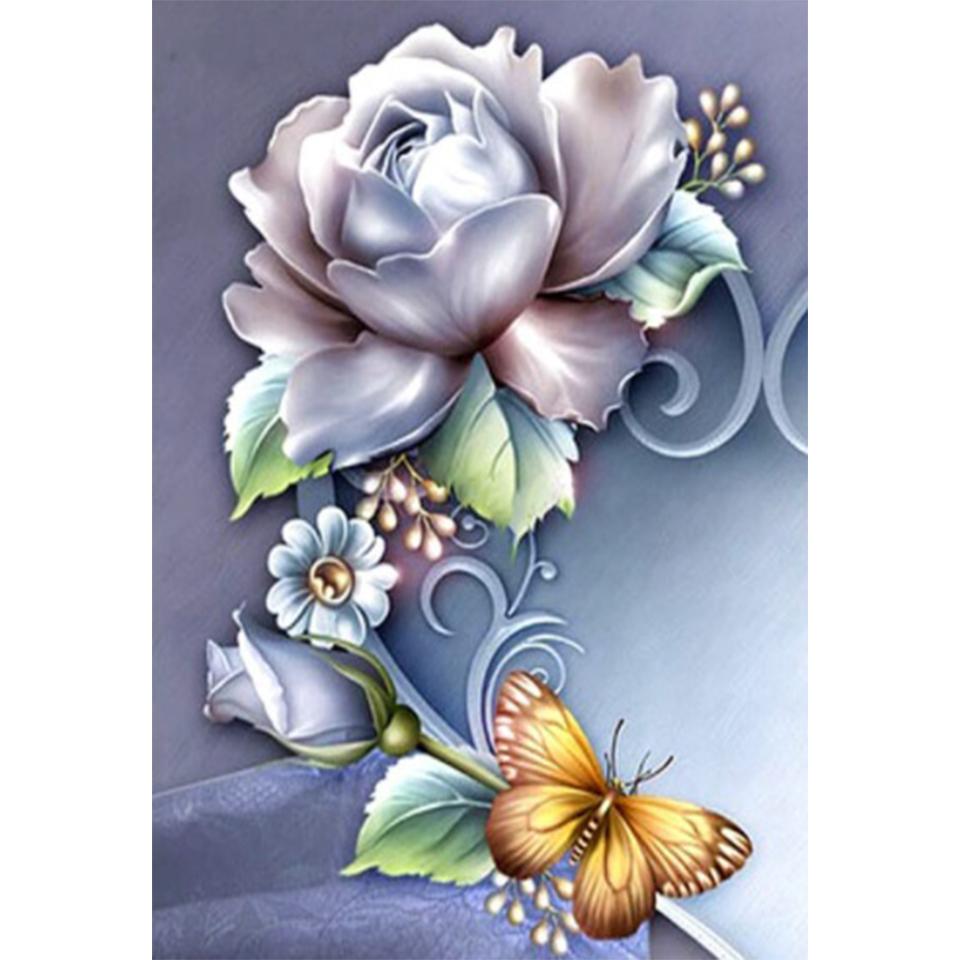 5D DIY Rose Diamond Painting Rhinestone Picture Cross Stitch Kit Full Round Diamond Embroidery Gift Mosaic Home Decoration