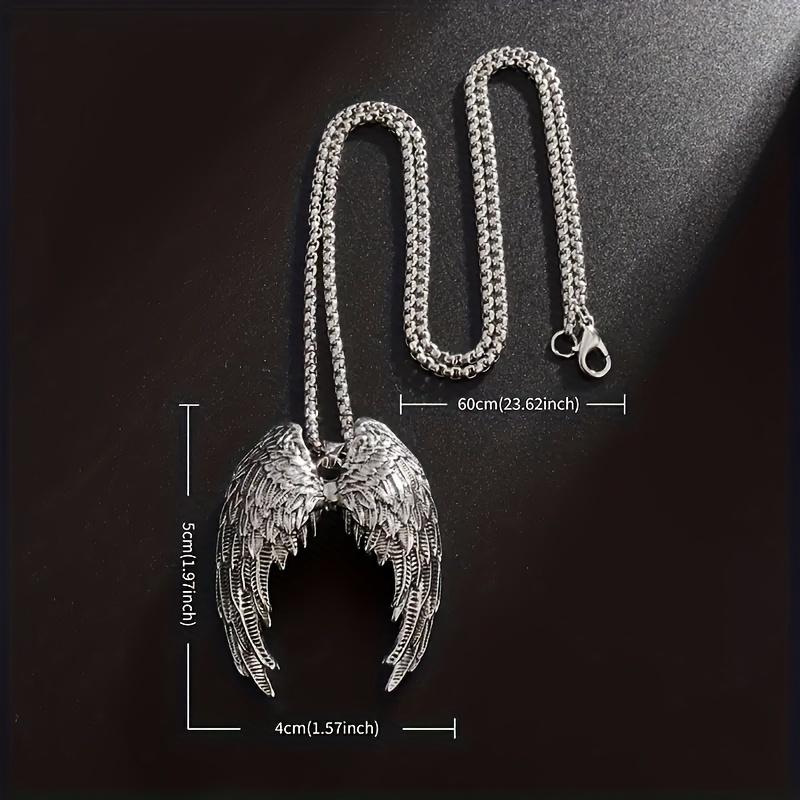 Collana Ciondolo Ali d'Angelo Argentate Retrò, Regalo Perfetto per Uomini Donne