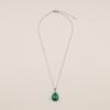 GAVU Green Agate Teardrop Silver 925 Power Stone Necklace for Women