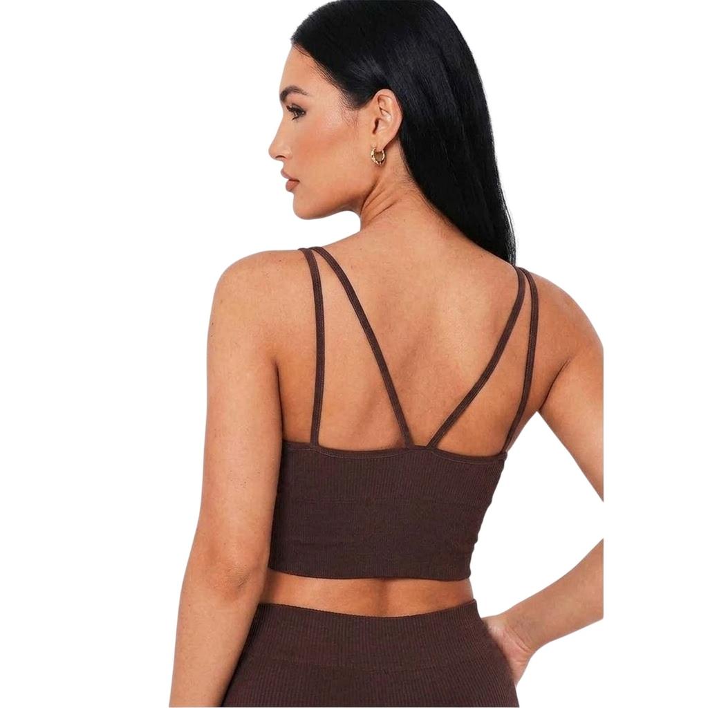 Missy Empire Womens/Ladies Ribbed Dual Thinstrap Crop Top