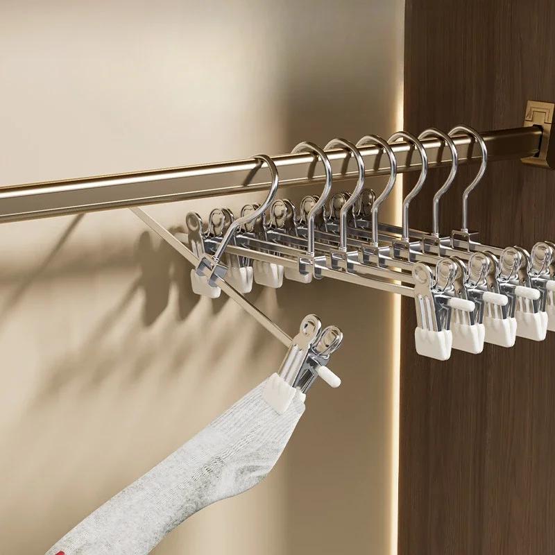 Adjustable Steel Clothes Hanger Bar Home Use Use Seamless JK Good Hanger For Drying And Storage Non-Slip Clothes Hanger Clip