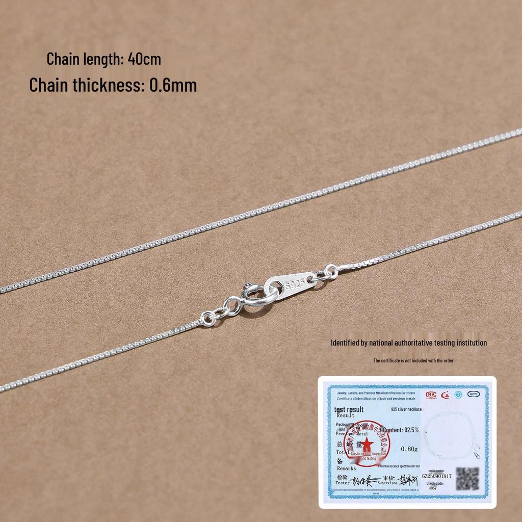 925 Sterling Silver Plain Chain Necklace for Women and Men - Thin, Choker Style, No Pendant