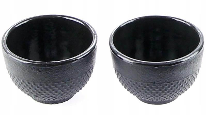 Cast Iron Cups 2 Pcs. Cast Iron Set For Tea And Herbs, Black Enamelled