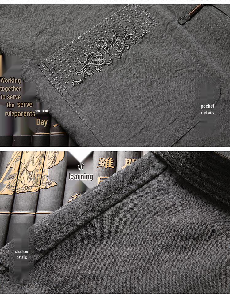 Men's Chinese Tang Suit Cotton Linen Set - Long Sleeve Zen Meditation Tea Outfit, Spring/Autumn Retro Style