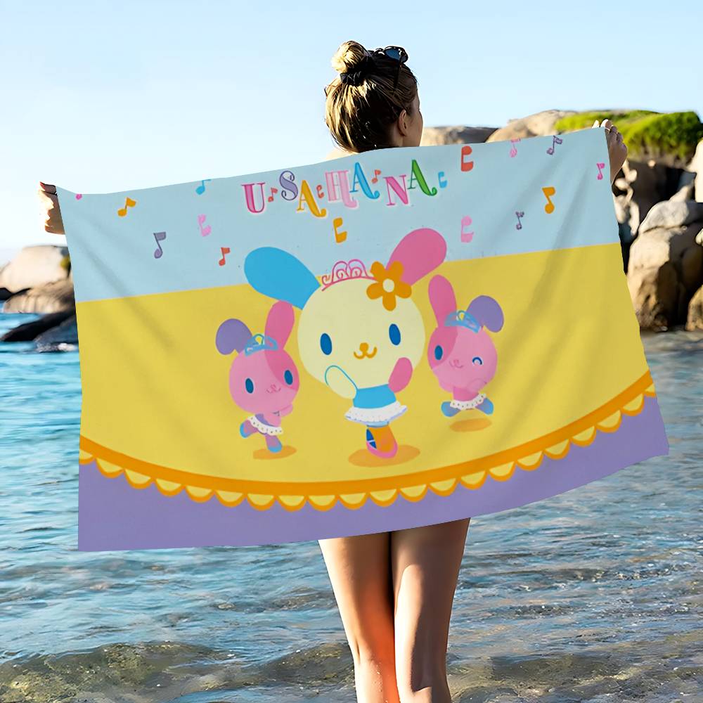 Cartoon U-USAHANAS Cute Microfiber Printed Beach Towel Mountain Climbing Yoga Beach Swimming Running Absorbent Soft Towel