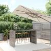Bar Table with Glass Top Gray 185 x 80 x 110 cm Poly Rattan