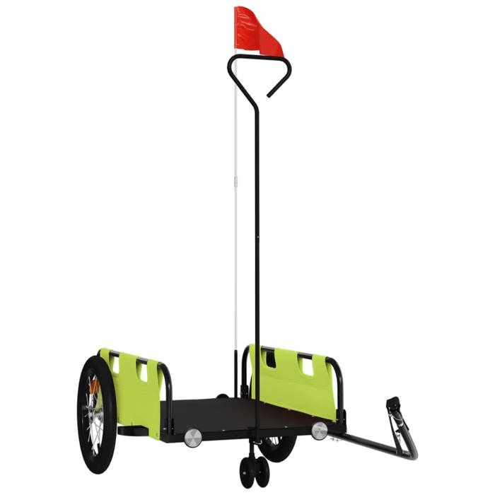 VidaXL Remorque de vélo vert tissu oxford et fer 94193