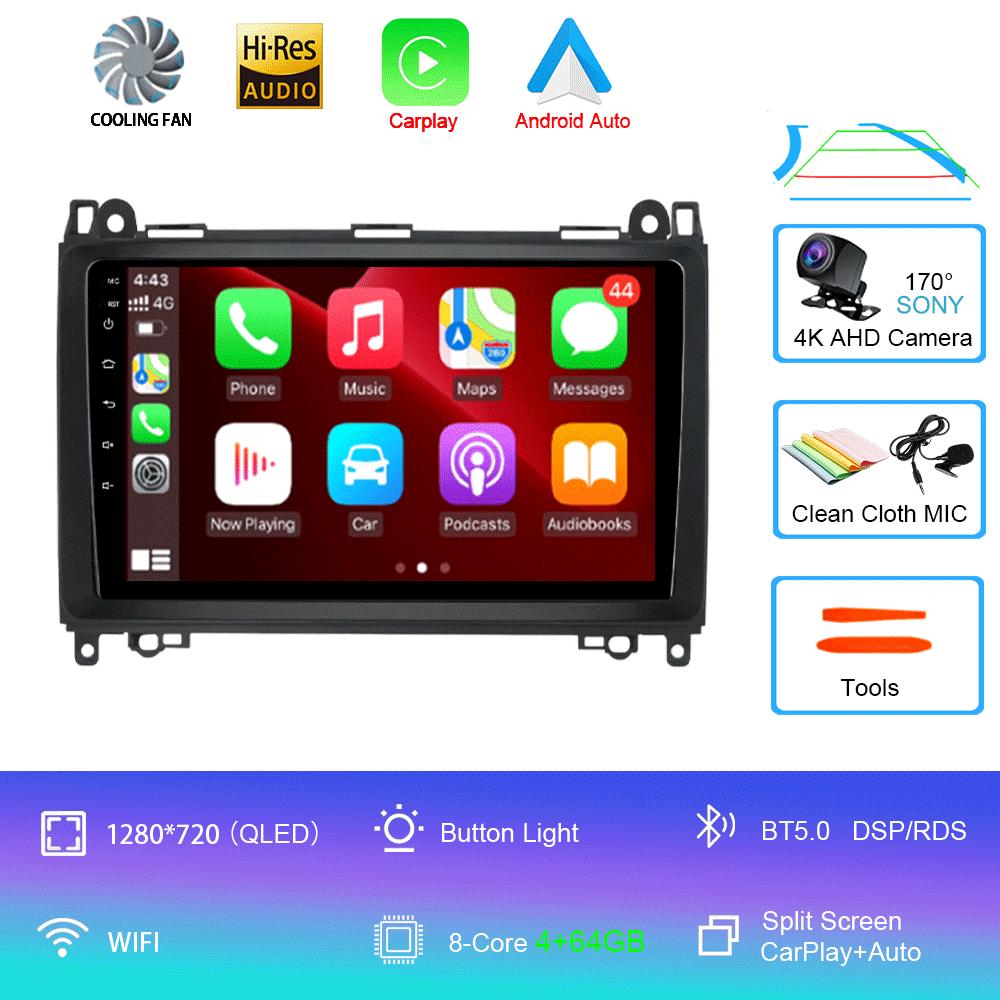 Android 14 Video Player 9'' For Mercedes Benz B200 Sprinter W906 W639 AB Class W169 W245 Viano Vito Car Radio Multimedia GPS DVD