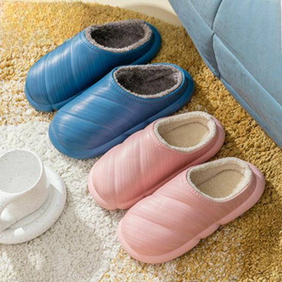 Children's Cartoon Cotton Slippers – Warm Indoor Shoes for Boys and Girls, with Heels for Autumn and Winter