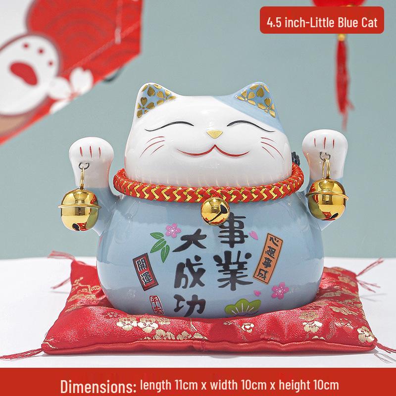 Creative Japanese Fortune Cat Ceramic Piggy Bank - Lucky Gift for Store Openings