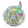 Round   Pattern Enameled Jewelry Box Decorative Metal Trinket Box Vintage Jewelry   for Desktop and Bedroom
