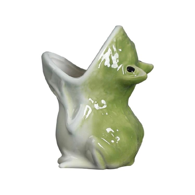 Decorative Frogs Inspiring Ceramic Planting For Miniature Green-plant Ideal For Office Desk Or Shelf Display