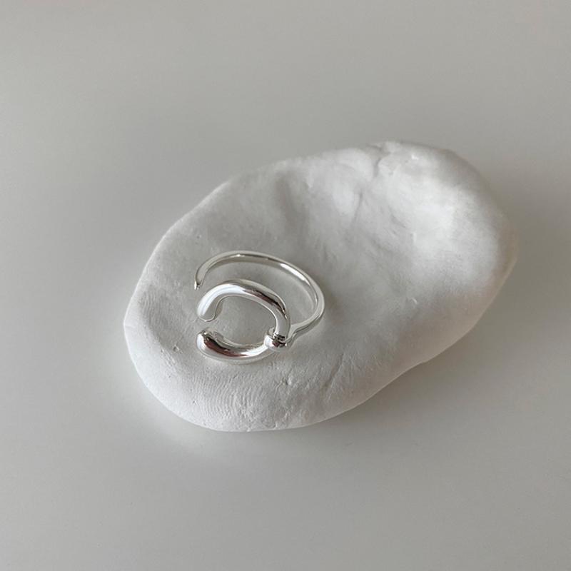 Fashion Irregular Heart Rings Exaggerated Punk Smooth Silver Color Rings For Women Adjustable Open Finger Rings Party Jewelry Gifts