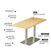 Solid Wood Rectangular Dining Table & Stools Set - Suitable for Fast Food, Malatang, Cold Drinks, Desserts, Rice Noodle