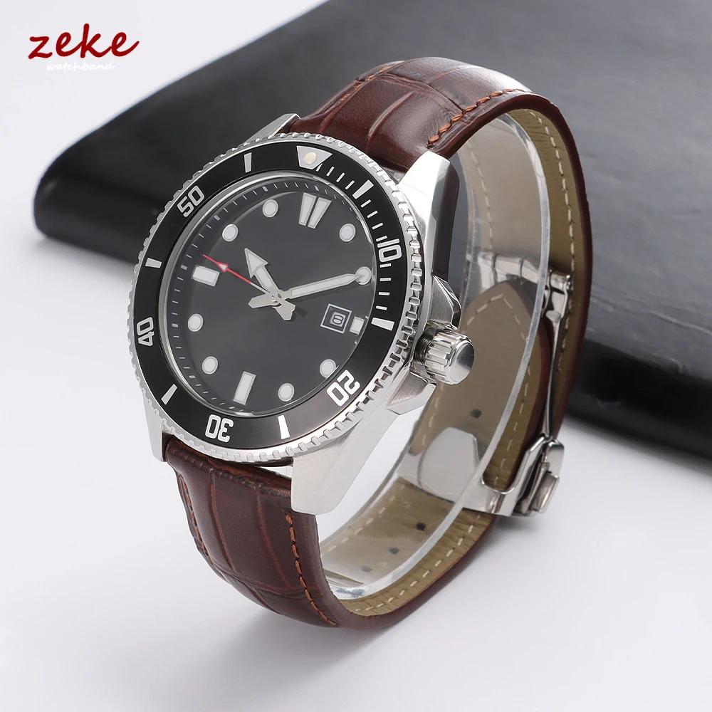 For Omega Seamster Watch Premium Leather Watch Strap 19mm 20mm 21mm 22mm Solid Steel Deployant Clasp Bamboo Cowhide Watch Bands