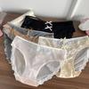 Transparent Lace Flower Panties Bow Mesh Lace Briefs Sweet Underwear for Women  Lady