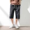 Jeans estivi da uomo, pantaloni in denim, pantaloncini casual al polpaccio, pantaloni capri dritti con coulisse in cotone lavato, taglia grande 8XL