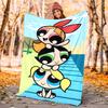 Powerpuff Flannel Blanket Soft Warm All-Season Throw, Design for Camping, Car Travel, Hiking Sofa, Bed, Office Perfect Gift for Parties
