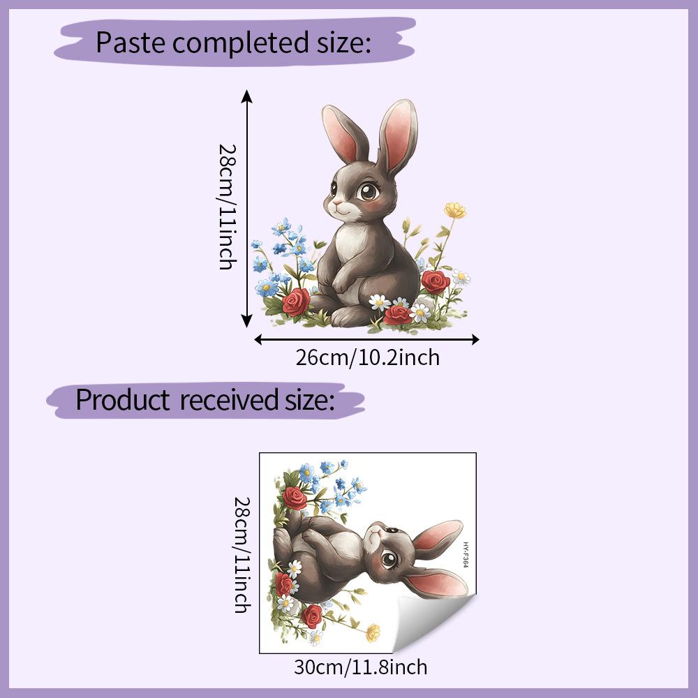 

Cute Rabbit Flower Meadow Wall Sticker Self-Adhesive Removable Bedroom Living Room Hallway Dorm Home Decor Art 28x30CM разноцветный