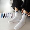 Male Autumn and Winter Striped Towel Coral Velvet Deodorant Wicker Floor Sleep Tube Socks
