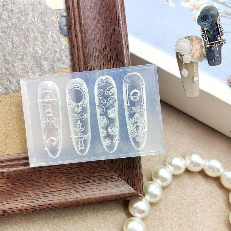 3D Wishing Fountain Nail Art Silicone Mold Compatible with UV Gel Resin Nail Charm Mould for DIY Nail Art Salon Home Craft