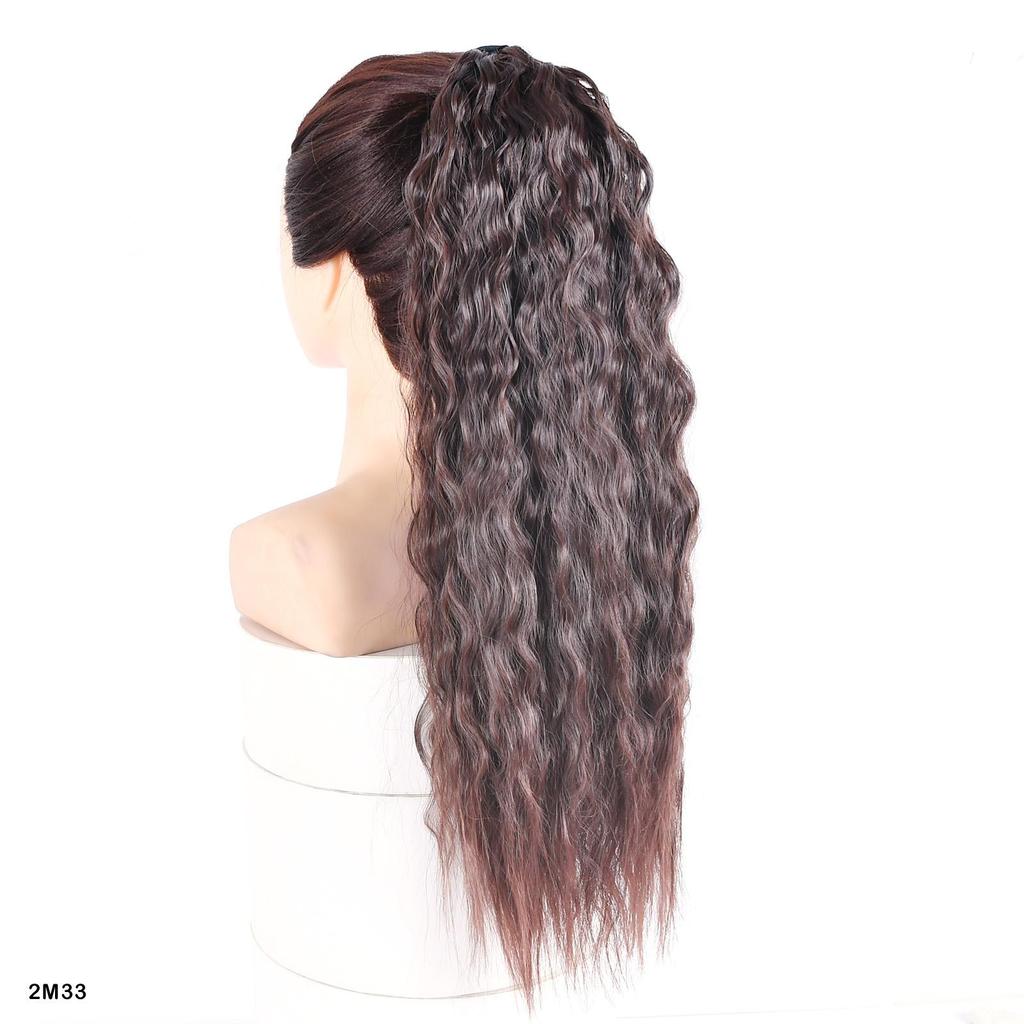 Ponytail Long Kinky Curly Hair Ribbon Ponytail Extension Rainbow Colorful Ombre Color Ponytails