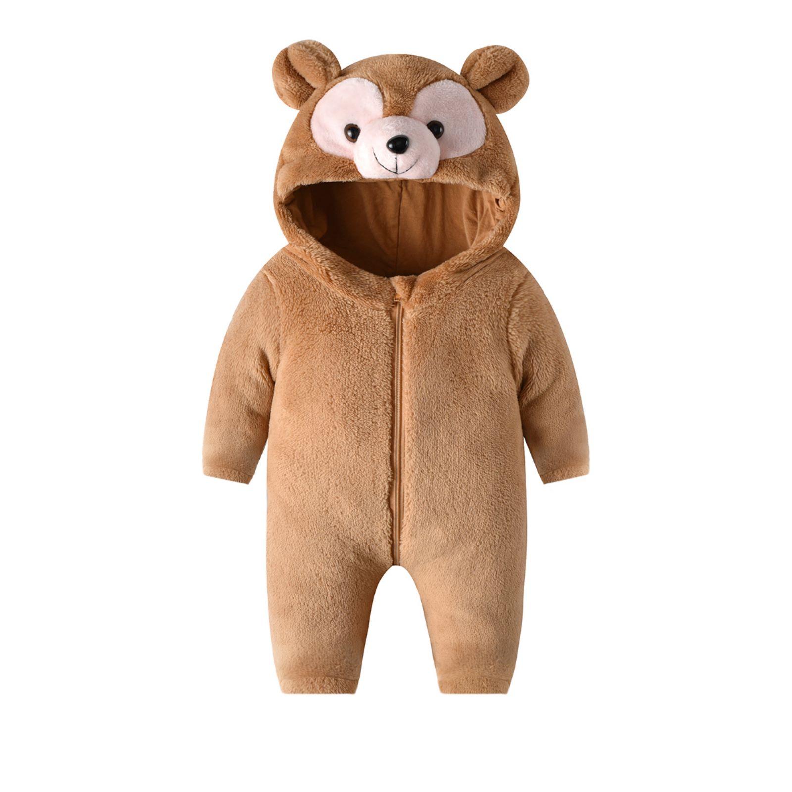 Sprin Baby Long-Sleeve Romper Cartoon One-Piece 100 коричневый