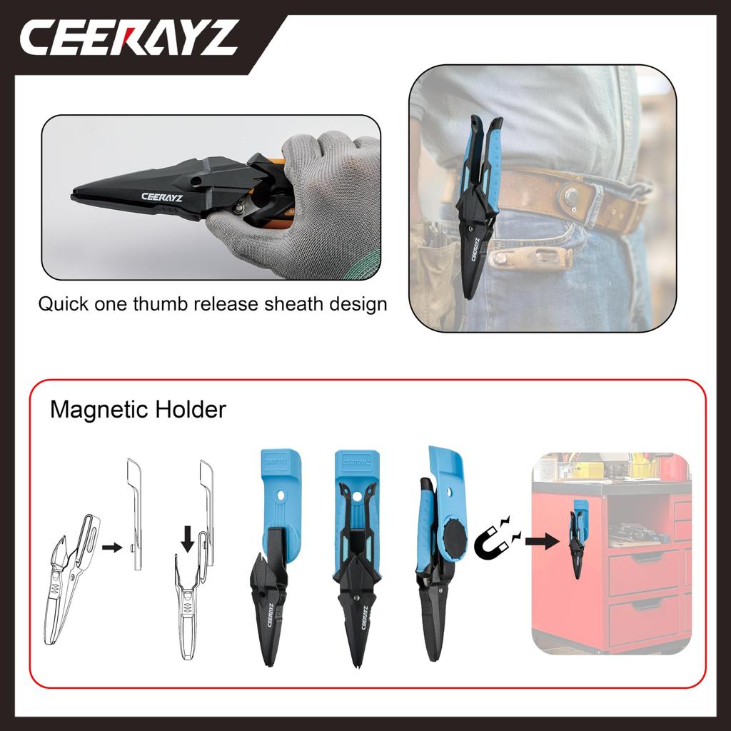 CEERAYZ Scissors 200mm Multipurpose Heavy Duty 420 Japanese Stainless Steel Industrial Scissors Scissors Metalworking Pruning Gardening Pruning with