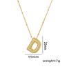 18K Gold-Plated Copper Necklace with Micro-Inlaid Zirconia & 26 Letter Pendant - Classic and Versatile European-American Jewelry