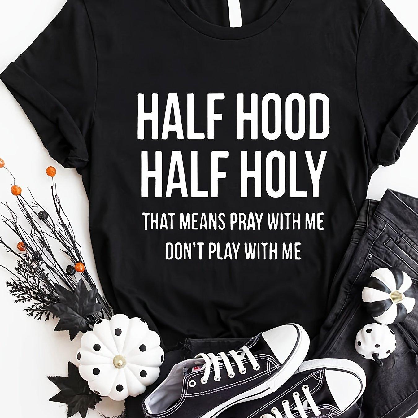 

Футболка с коротким рукавом с буквенным принтом, повседневные женские футболки с круглым вырезом