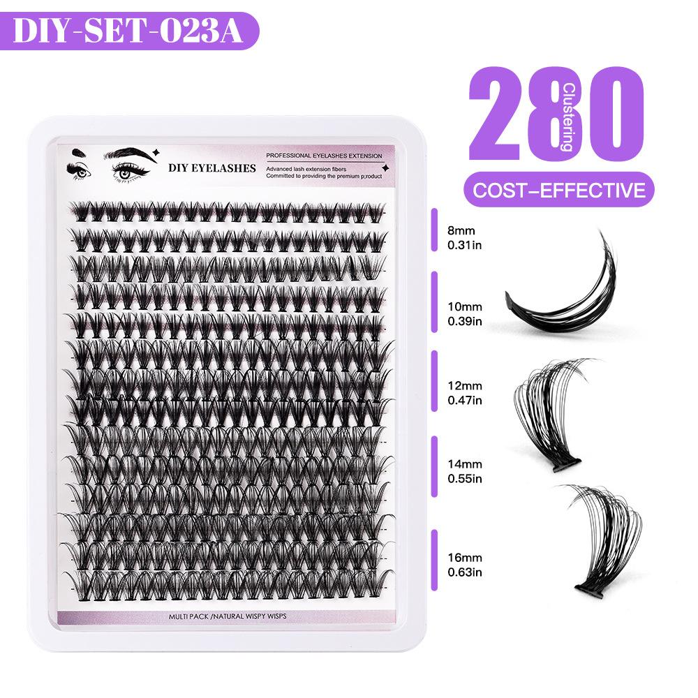 

Одинарный пучок Diy280 Пучок Большая емкость D изгиб Наращивание Накладные ресницы Плотная имитация 8-16 мм Ресницы